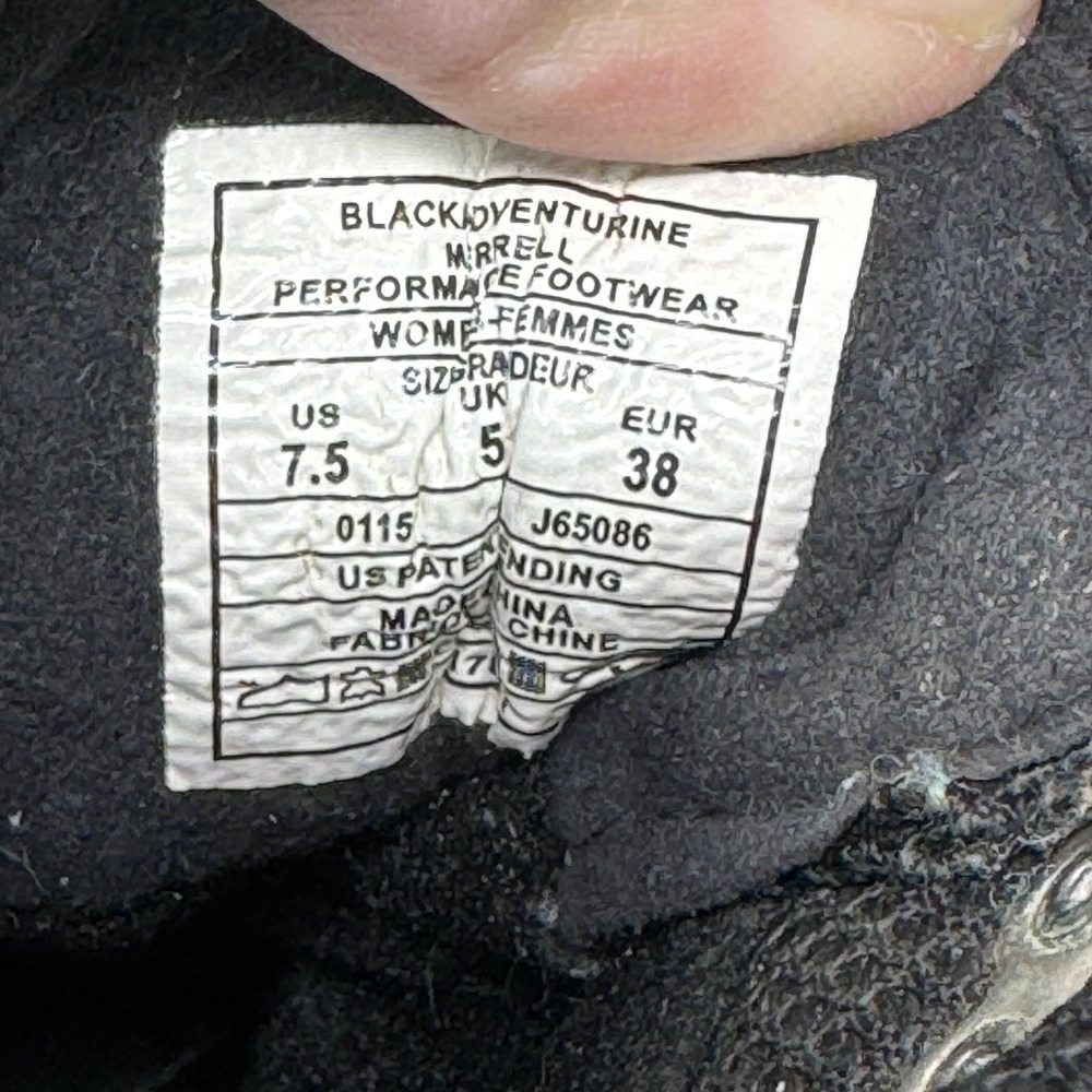 Merrell Mid Black Adventure Black Outdoor Trail Hiking Boots Women's 7.5 Green - Picture 8 of 8